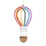 EXQUILEG Wandteppich Boho, Makramee Wandbehang gewebter Wandteppich,Kinderzimmer Dekoration Hänge gewebte Heißluftballon Regenbogen Wanddekoration (Klein)