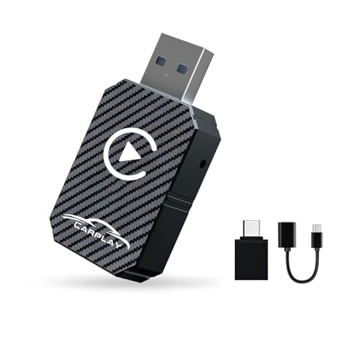 Wireless CarPlay Adapter 2025 Upgraded, Wireless CarPlay Dongle, Konvertiert kabelgebundenes in drahtloses, Plug and Play Car Play Wireless Adapter, Compatible with Cars from 2016 & iPhone iOS 12+
