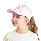 AIDIER Baseball Kappe Mädchen mit Pferdeschwanz Loch für Jungen Mädchen Von 3-8 Jahren Verstellbarer Kinder Cap Sommer Snapback Cap Outdoor-Sonnenhut für Jungen Mädchen Golf Schirmmütze