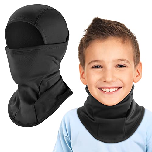 HEGCOIIE Kinder Sturmhaube Winter Winddicht Thermo Balaclava Gesichtsmaske Skimaske Sturmmaske für Jungen Mädchen Outdoor Sports Radfahren, Skifahren, Fahrrad (Schwarz)