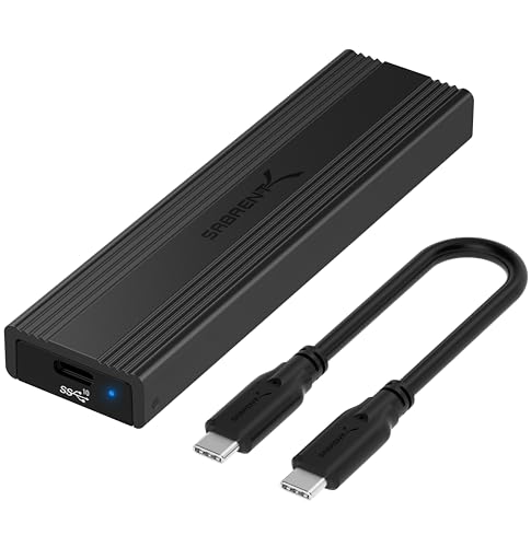 Sabrent NVMe Gehäuse und m2 SATA SSD Adapter (M-Key, M+B Key) USB C 3.2X2 10Gbps Kühlkörper Design (EC-SNVE)