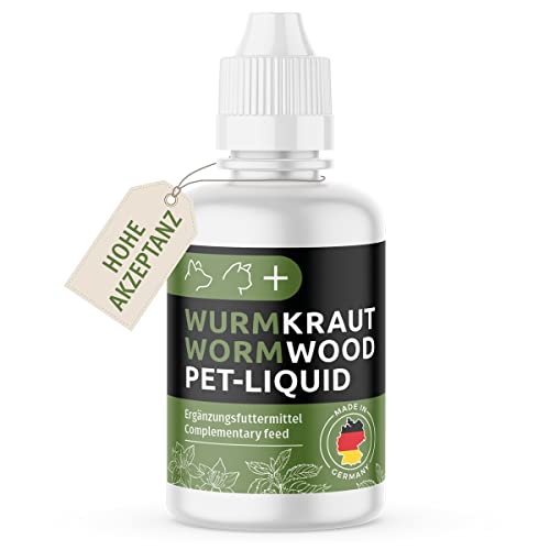 GreenPet Wurm Kraut Pet Liquid Tropfen Flüssig - Natürliche Wurmkur Alternative, vor, bei & nach Wurmbefall Hund, Katze & Kaninchen, alle Haustiere, pflanzliches Wurmmittel 50ml