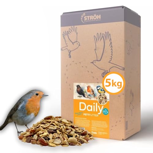 Daily Fettfutter – 5 kg Hochwertiges Wildvogelfutter | energiereiche Mischung aus Hafer- und Weizenflocken, Erdnussbruch & Rosinen | ganzjährig geeignet | nachhaltige Verpackung | 100% Natur
