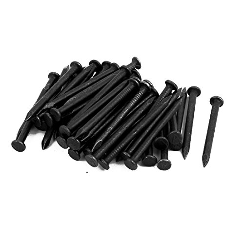 sourcing map 50 Stück Hardware Nägel Spitze Wand Zement Nagel 1.5 Zoll Länge Kohlenstoffstahl Schwarz