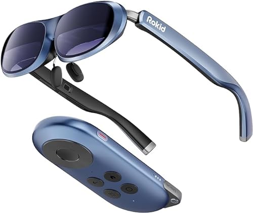 Rokid AR Joy Pack, Max AR Brille mit Station, 160'' Micro-OLED Virtual Theater, 50° FOV und 600nits Leuchtdichte, HDCP-Unterstützung, Vollgepackt mit umfangreichen Streaming-Ressourcen