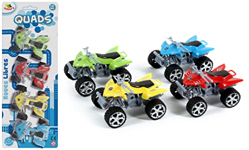 FLYPOP'S - Mini Quad - Mini Fahrzeug - 028990LIN - Mehrfarbig - Kunststoff - Freilauf Fahrzeug - Miniatur - Auto - Kinderspielzeug - 7 cm x 4 cm - Ab 3 Jahren