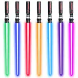 Axingqiwu 2STK Laserschwert, 2 in 1 Einziehbar Lichtschwert Kinder Lightsaber Anwendbar Halloween Verkleidung Cosplay Spielzeug