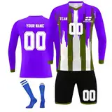 Fußball-Torwarttrikot, für Jugendliche und Erwachsene, personalisierbar, Torwarttrikot, Set für Männer, Frauen, Mädchen, Jungen, 2-blau, 40 DE