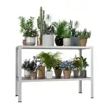 FIVMEN Schwerlastregal Kellerregal 114x50x80 cm 2 Etage Metallregal Lagerregal Regal aus Verzinkter Stahl mit Rutschfesten Füßen Standregal Lastenregal Gartenregal bis 300 kg belastbar, Silber
