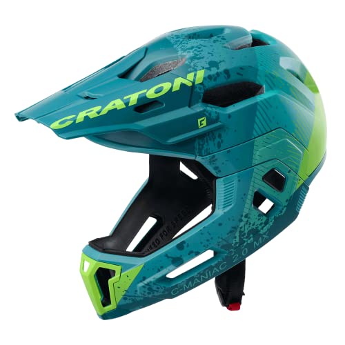 Cratoni Unisex – Erwachsene C-maniac Helmet, Petrol/Grün Matt, M EU