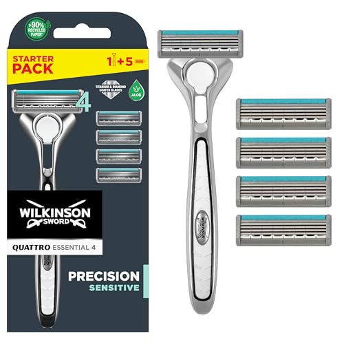 Wilkinson Sword Quattro Titanium Sensitive 4 Rasierklingen + 1 Klinge
