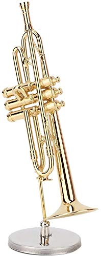 Sheens Miniatur Trompete, Mini Trompete Modell Musikinstrument Modelle Ornament Puppenhaus Delicated Golden Musical Craft Geschenke Wohnkultur Ornamente