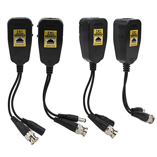 HD CVI/TVI/AHD/CVBS Video Balun Transceiver -Stromverbindungsindikator, Überspannungsschutz, Geringe Größe für die Einfache Verwendung und Gute Leistung, Unterstützung