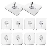 Dreamark Klebe Schrauben, Klebehaken Transparent, Klebenägel, Magische Haken, Wandbefestigung ohne Bohren, Bildaufhänger Selbstklebend Klebeschraube für Badezimmer Küche Duschraum Abstellraum(10 Pcs)