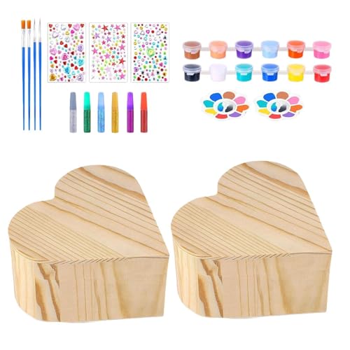 Holdes Bemalen Sie Ihre eigene Schmuckschatulle, malen Sie Ihre eigene Schmuckschatulle für Mädchen | Kunst- und Handwerksbox – Aufbewahrungsbox aus Holz für Alter von 3 bis 12 Jahren, Bastelset zum