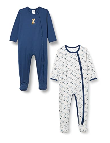 Schiesser Baby-Jungen 2PACK Anzug mit Fuß Kleinkind Unterwäsche-Satz, Farbmix, 62