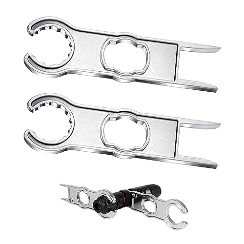 BIBARAJM 2 Stück Steckbarer Montage Werkzeug Schlüssel Spanner set Aluminium Werkzeug Montage-Werkzeug für MC4-Stecker MC4 Werkzeug Schraubenschlüssel zum Trennen Von Stecker und Buchse