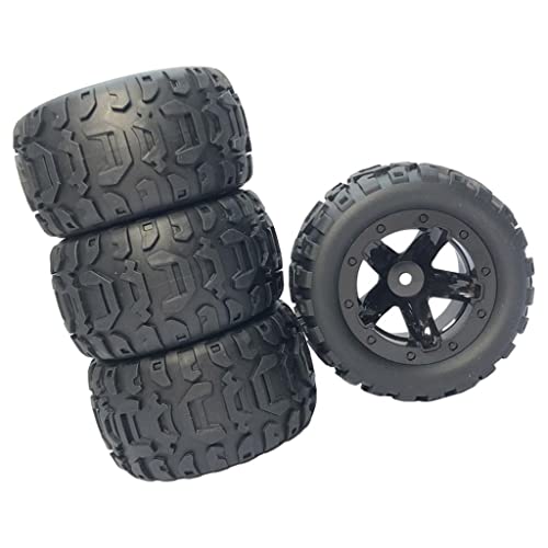 Sharplace 4X RC Autoreifen 1/16 1/12 1/14 RC Crawler Auto, Gummi Reifen, RC Car Rally Reifen, Ersatzautoteile Montage für 124018 124019 144001 124017 124016 für 16889 gebürstet bürstenlos, Schwarz