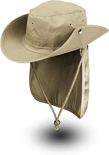 normani Buschhut Outdoor Schlapphut Outback mit abnehmbarem Nackenschutz Farbe Sand Größe L/59