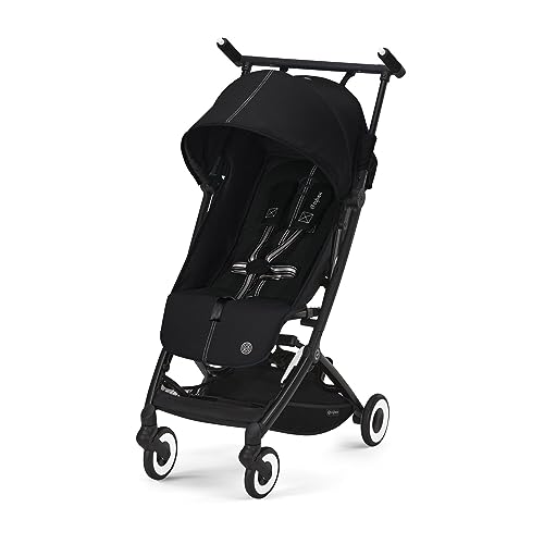 CYBEX Gold Kinderwagen Libelle mit One-Pull Harness, Von ca. 6 Monaten bis ca. 4 Jahre (max. 22 kg), Ultraleicht (nur 6 kg), Moon Black (Schwarz)