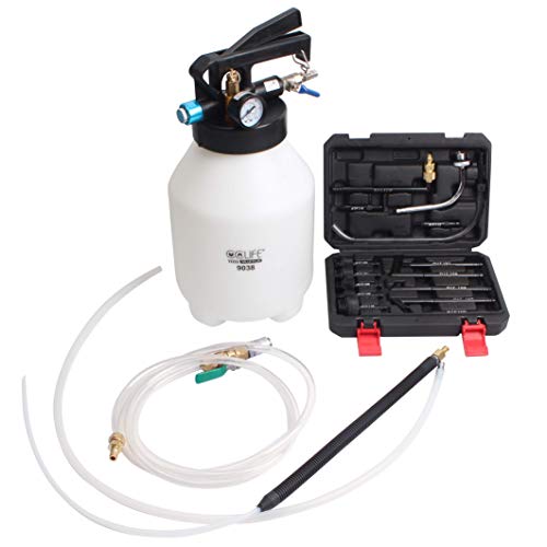 CCLIFE Druckluft Ölwechsel Gerät Öleinfüllgerät Ölabsauger Getriebeöl Einfüllgerät 6L/10L 2 in 1 Befüllgerät Öl Einfüllen mit 15 ATF Adapter
