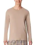 Schiesser Herren Schlafshirt Langarm Rundhals-Mix + Relax Pyjamaoberteil, Braungrau_181189, 52