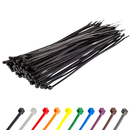 Gocableties Kabelbinder 100 Stück Schwarz, 300 mm x 4,8 mm mit 22,2 kg Zugfestigkeit, UV Beständig Set