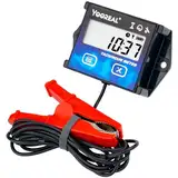 YOOREAL Digitaler Drehzahlmesser, Betriebsstundenzähler, Wartungserinnerung mit Clips, Hintergrundbeleuchtung, eingebauter Batterie, wasserdicht für Rasenmäher, Motorrad usw.