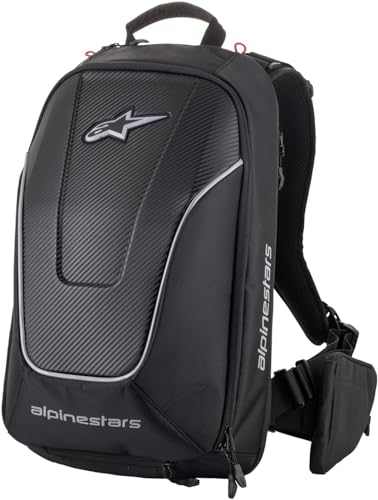 Alpinestars Charger Pro Backpack Motorradrucksäcke für Herren Motorradzubehör Reiserucksäcke Motorradhelm-Tasche Motorradfahrer Laptop-Fach Schwarz