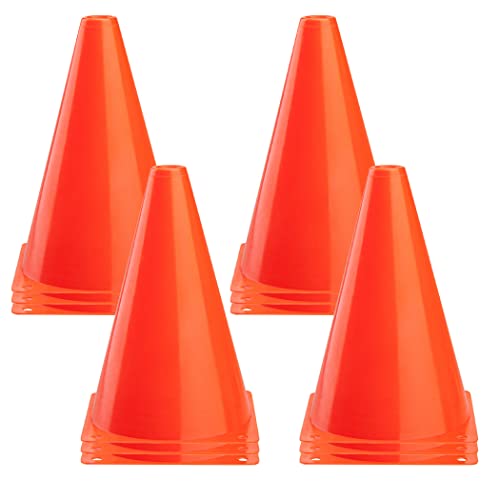 CARTMAN 9" Traffic Cone, 12 Pk of Field Marker Cones for Outdoor Activity & Festive Events