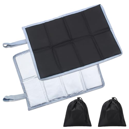2er Pack Outdoor Sitzkissen Wetterfest,Sitzkissen Wasserdicht,Sitzkissen Zum Mitnehmen,Sitzkissen für Unterwegs,Sitzkissen klappbar,Thermokissen Outdoor Faltbar it 2 Aufbewahrungstasche-38 x 28cm