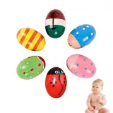 Eier Maracas,Eier Shaker Set,Musikinstrument Egg Shaker,Schütteleier für Kinder,Musical Egg Shaker,Musikalische Ei Maracas,Egg Shakers Rasseleier für Kleinkinder Spielgeräte(6 Stück,Zufälliger Stil)