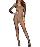 V-Ting Sexy Bodystocking Catsuit Body Dessous Reizwäsche aus Netz Schwarze Netzstrümpfe unterwäsche Ouvert Netz Negligees Lingeriedamen erotik set