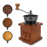 Manuelle Kaffeemühle, Holz Retro Antik Keramik Handkurbel Kaffeemühle, Retro-Handkaffeemühlen, Einstellbare Rauheit Kaffeebohnen Mühle Kaffeebohnen Mühle, Geeignet für Zuhause, Büro, Reise,kaffeemühle