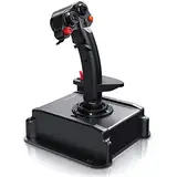 Titanwolf - PC Joystick - Flight Stick – Vierweg Joystick – HOTAS Funktion - stufenloser Schubregler – Hat Switch Achtwege Stick - 4 Buttons D-Pad - 3 Modi – Gashebel – Ruder – 9 Knöpfe-23 Funktionen