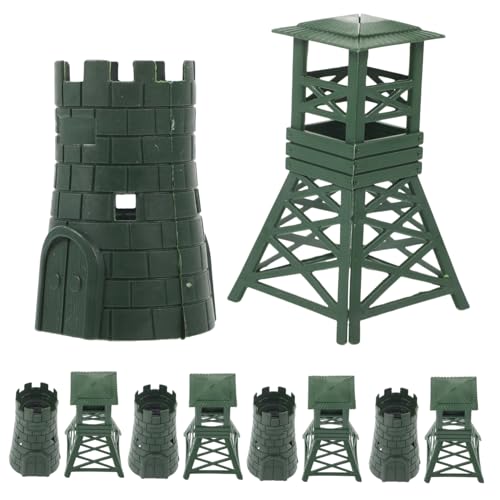 NUOBESTY Figuren 10 Satz Modell eines Festungsturms Mini-Steinburg Mini-Wachturm-Modelle militärisches Spielzeug Spielzeuge so tun, als würden sie Spielzeug Spielen Mini-Militärmodell