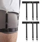 KOXXIAMOQ 2 STK Hemdhalter Herren, Hemd Halter, Hemdenhalter, Elastische Strumpfband mit rutschfesten Clips, Hemdstrumpfbänder Shirt Holders für Männer und Frauen