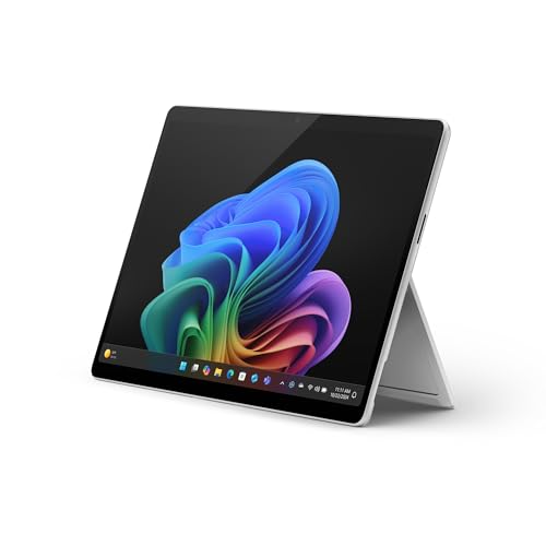 Microsoft Surface Pro | Copilot+ PC | 13” OLED Touchscreen | Snapdragon® X Elite | 16GB RAM | 512GB SSD | neuestes Modell, 11. Edition | Platin