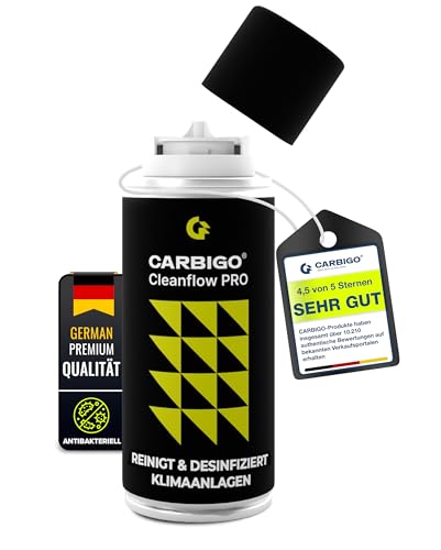 Carbigo® Klimaanlagen Desinfektion Auto I Geruchsneutralisierer Auto gegen Gerüche in 15 min I Auto Selbstverteiler antibakteriell langanhaltend I Klimaanlagenreiniger desinfizierend 100ml Zitrusduft