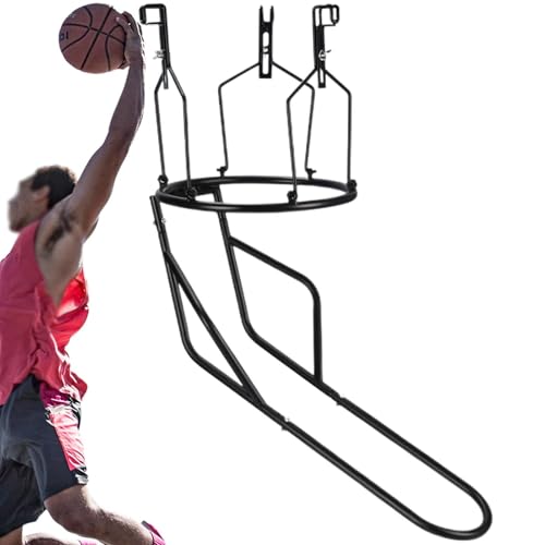 Basketball-Return-Befestigung, robuste Basketball-Return-Halterung aus Stahl, Basketball-Trainings-Hilfsausrüstung mit 3 stabilen großen Haken, Basketballkorb-Zubehör for drinnen und draußen