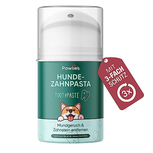 Pawlie's Hundezahnpasta - Natürliche Zahnpflege Hund gegen Zahnstein, Mundgeruch & Zahnfleischentzündung mit Magnolie & Vitamin E | Zahnpasta Hund, Dog Toothpaste, Zahnsteinentferner Hund