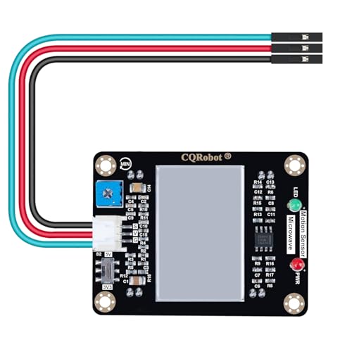CQRobot Mikrowellen-Bewegungssensor mit 10,525 GHz Doppler-Effekt, kompatibel mit Raspberry Pi und Arduino Board. für Industrie-, Mess-, automatische Türen, Sensorleuchten, Umkehrradar usw.