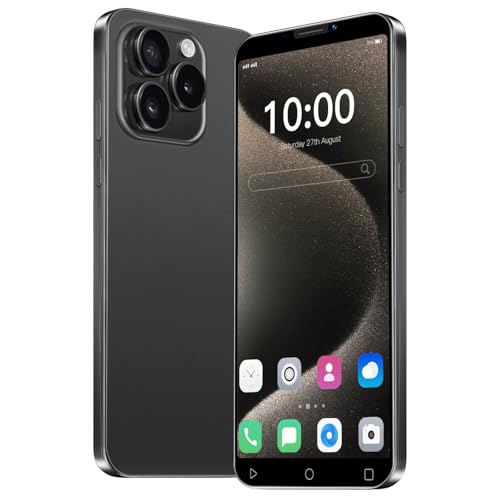 JtQtJ J15Pro Cheap Smartphones, Android OS with 5.0 Inch IPS Display, Dual SIM, Dual Cameras, 16GB ROM (Expandable to 128GB), WiFi, GPS, Bluetooth, Face ID Basic Mobile Phones (J15Pro-Black)