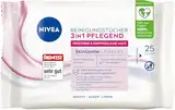 NIVEA Reinigungstücher 3in1 Pflegend, Abschminktücher mit Glycerin und Mandelöl für wasserfestes Make-Up, sanfte Gesichtsreinigung für trockene & empfindliche Haut (25 Stück)