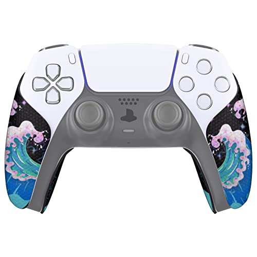 eXtremeRate PlayVital Grip Sticker für ps5 Anti-Rutsche Professionale strukturierte Gummipads Griffpolster Aufkleber Skin für ps5 Controller(Welle)