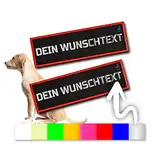 2 stück P24S Taktisches Hundegeschirr Klettsticker selbst gestalten für kleine und mittlere Hunde mit Namen [Klein, Rot]