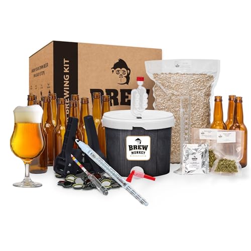 Brew Monkey® Bierbrauset Tripel | Luxe Set 5 Liter Bier | 8,2% Vol. | Bier Brauen in der Küche | Bier Brauen Set zum Selber Brauen | Männergeschenke | Bier Geschenke für Männer