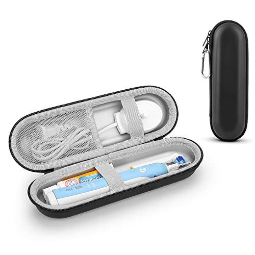 Reiseetui Zahnbürste Elektrische für Braun Oral B/Oral-B Pro/ Sonicare Electric Toothbrush mit Zubehör Aufbewahrung, Tragbare Hartschalen Reise-etui (Black Sliver)