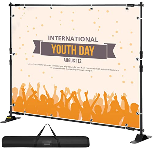 VEVOR Teleskoprohr Hintergrund Ständer Max 240x240cm, DM-ABS 8x8ft Teleskop Hintegrundsystem, Schwarzer Hintergrund Ständer Aluminium Material, Geeignet für Feiertagsveranstaltungen, Abendpartys