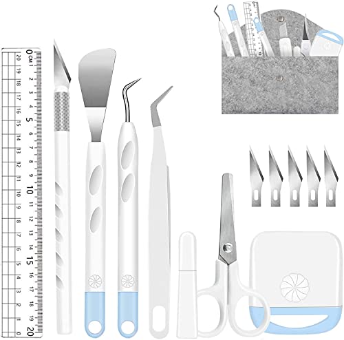 ImnBest Plotter Zubehör,13 Stück Vinyl Jäten Werkzeuge für Silhouette Unkrautschaber Silhouette zubehör,Entgitterwerkzeug Plotter Werkzeuge Plotter Set,Cameos, Beschriftung..
